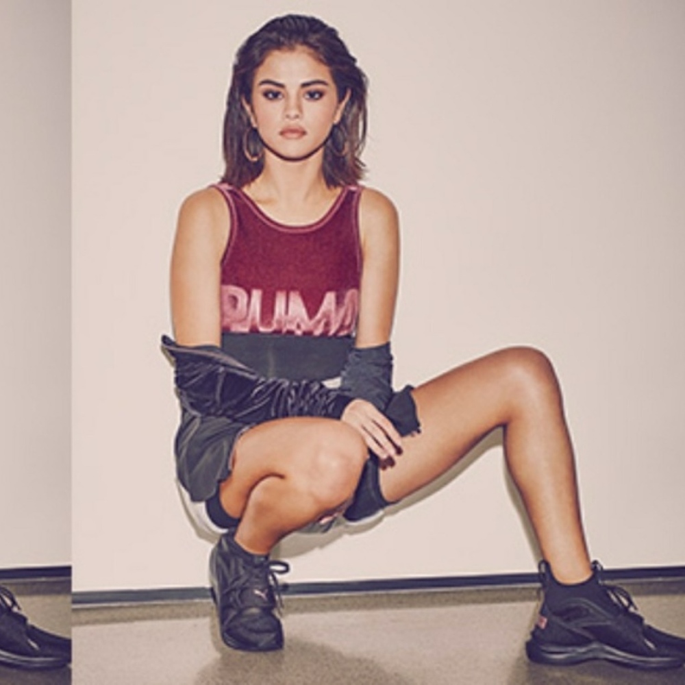PUMA X SELENA GOMEZ VELVET UNITARD ROMPER